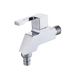 Bathroom Sink Faucets G1/2" Home Plating Brass Outdoor Pool Garden Faucet Washing Machine Mop Toilet Wall Mounted Square Tap