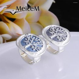 Cluster Rings MeiceM 2024 Design Tree Of Live Shape For Woman Ladies Girls Party Jewellery Wedding Engagement Fashion Ring Wholesale