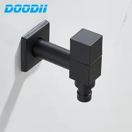 Bathroom Sink Faucets Wall Mounted Black Washing Machine Tap Garden Faucet All Copper Single Cold Bibcock Quick-open Mop Pool WC Taps