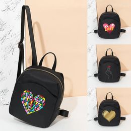 Backpack Mini Women's Backpacks Trend Female Small School Bags Love Print Rucksack For Girls Fashion Casual Travleing