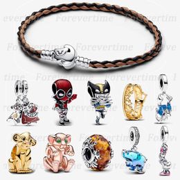 With box Disness The Lion Kings Simbas Charm bracelets for women Marves Charms fit Pandoras Bracelet Necklace Ring 925 Sterling silver designer jewelry party gift