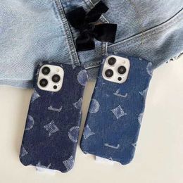 denim Phone Case Luxury Designer Classic Letter Fashion Shockproof Phones Cases High Quality For iPhone 15 14 13 11 12 pro max 7 8 X XS Denim blue protective cover