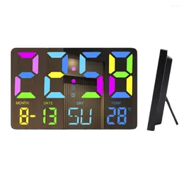 Wall Clocks 10 Inch Digital Alarm Clock Snooze Large Display With Remote Control Power Loss Memory For Living Room Office Bedroom