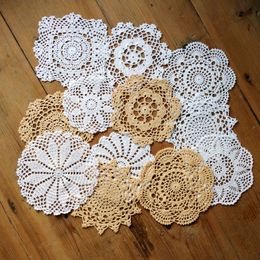 lot of 12 Per design 1 PCS Nice Happy flower Crochet pattern round doilies - Diameter 6 -7 -8 -9 handmade table mats coasters Mat Pad 217D