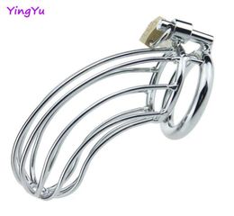 Large Classic Metal Cage Men Penis Rings Mesh Stainless Steel Cock Male Lock Belt Men Adult Games sexy Toys 40/45/50MM8890666