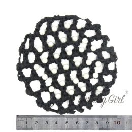 Furling Girl 1PC Women Pearl Ballet Dance Hair Bun Holder No drill Hair Net Skating Crochet Hair Dount with Simulated Pearls