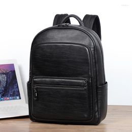 Backpack Genuine Leather Men's Top Layer Cowhide Laptop Bags Fashion Travel Bag Casual Large Capacity Computer