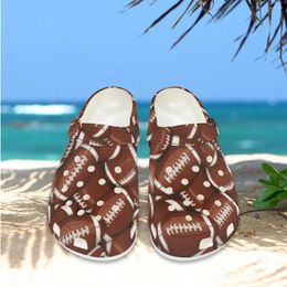 Slippers American Football Rugby Pattern Fashion Sandals Non-Slip Lightweight Street Trend Walking Shoes Sports Lovers Gift Footwear