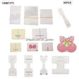 Tags Price Card White Craft Hang Tag Display Cards For Necklace Bracelet Earrings Ear Studs Cardboard Package Hair Clips Wholesale Dro Otwbo