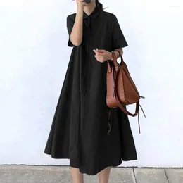 Casual Dresses Long Shirt Dress Women Morocco Cotton And Linen Meditation Cardigan Summer Elegant Loose Maxi Vestidos Vintage