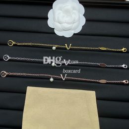 Golden Thin Chain Bracelets Stylish Simple Letter Bracelet Retro Silver Plated Chains 3 Colors