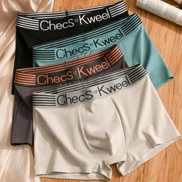 Underpants Boxer Shorts Men's Panties Elastic Mid Waist Letter Pattern Breathable U Convex Quick Dry Men Underwear Male Lingerie