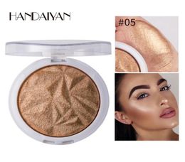 HANDAIYAN 6 Color Highlighter Facial Bronzers Palette Makeup Glow Face Contour Shimmer Powder Illuminator Highlight 72pcslot DHL8783466