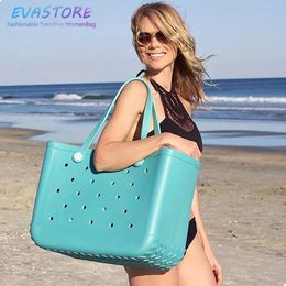 EVASTORE Summer Beach Bags EVA Rubber Waterproof Outdoor Tote Bag Portable Travel Storage Sports Handbag Organisation Box 240517