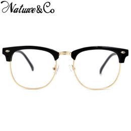 Fashion Sunglasses Frames Half Frame Eyeglasses Design Clear Lens Semi Rimless Woman Men Reading Glass Computer Eye Glasses 2021 Natuwe 2002