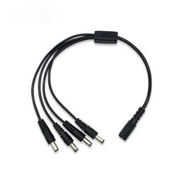 1pcs CCTV Security Camera 1 DC Female To 4 Male Plug Power Cord Adapter Connector Cable Splitter for LED Strip Lights