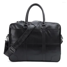 Briefcases Genuine Leather Business Bag15.6" Laptop Tote Office Messenger Crossbody Bags Shoulder Handbags For Documents
