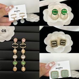 Classic Luxury Designer Earrings Brand C-Letter Dangle Earrings Fashion Women Diamond insert Rhinestone Earring Wedding Party Jewellery Gifts