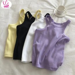 Women's Tanks SUSOLA Lady Women Tank Tops Sexy Cropped Top Female Summer Camisole Camis Black White Sport Clothes For