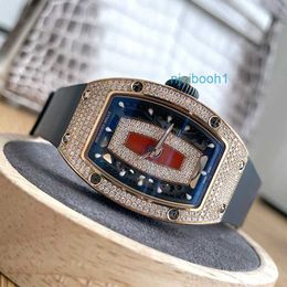 Luxury Wristwatches RM Mechanical Automatic Watch Sports Watch Womens Series 18k Rose Gold Original Diamond Red Lip RM0701 Automatic Mechanical Fashio 6R8H