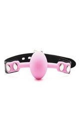 Black pink red Silicone ball leather mouth gag mouth stuffed erotic toys adult sex toy ball plug juguetes sexuales para parejas3588131
