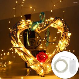Strings 5Pcs Garland LED String Light 1m 2m 3m Button Battery Powered Copper Wire Fairy Xmas Lamp For Wedding Party Holiday Decor