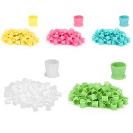 300pcs 12mm Tattoo Ink Cup Silicone Eyebrow Lip Eyes Tattoo Pigment Holder Cups Makeup Eyelash Glue Nail Gel Containers