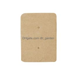 Other Labelling Tagging Supplies 3 Colours 2.5X3.5Cm Kraft Paper Ear Stud Hang Tag Jewellery Display Card Earring Ring Price 50Pc Drop Del Otapg