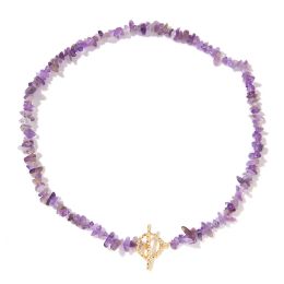 Boho Natural Stone Chip Beads Necklaces For Women Men Aquamarines Amethysts Citrines Moonstone Crystal Necklace Choker Jewellery