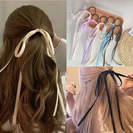 Cute Ribbon Bow Elastic Bands Rope Ties for Girls Women Headband Korean Hair Accessories Ponytail Holer Scrunchies L2405