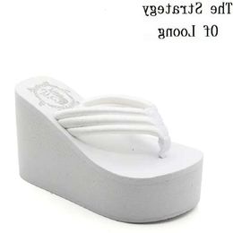 Summer 602 Fashion Women Chunky Sole Wedges Heels Flip Flops Casual Shoes Arrival Waterproof Taiwan Slippers Sexy Lady S fe2