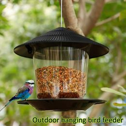 Waterproof Gazebo Hanging Wild Bird Feeder Outdoor Container With Hang Rope Feeding House Type Garden Decor 240522