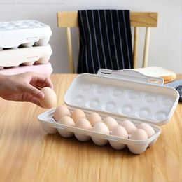 Storage Bottles 12/18 Grid Egg Box Fresh Food Container With Covered Stackable Plastic Creative Kitchen Organizer Household Fridge