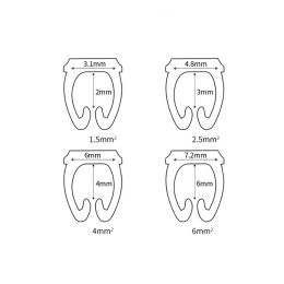 100pcs/Lot cable Marker M Type CAT 6 Clip Network Ethernet Wire Number Snap type color digital number tube