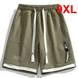 Summer Shorts Men Plus Size 9XL Shorts Fashion Casual Solid Colour Short Pants Male Elastic Waist Bottom Big Size 8XL 240524