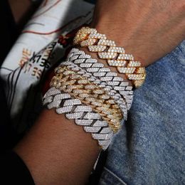 Bracciale a catena di diamante a luppolo hip hop in moissanite in rosa 14kt e oro bianco con gemma chiarezza VVS Nuovo braccialetto alla moda per uomini