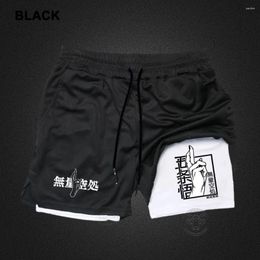 Men's Shorts European Size Two-in-one Sports Summer Gym Fitness Outdoor Jogging Training Compression S-2XL