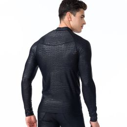 SBART Long Sleeve Rash Guard Men Swimwear Shirts Sun Protective Lycra Surf Wetsuit Tops Snorkel Swimming Windsurfing Rashguard L