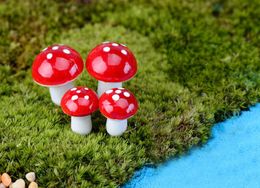 Colorful mini Mushroom fairy garden miniatures gnome moss terrarium decor plastic crafts bonsai home Garden Ornament for DIY Zakka8723591