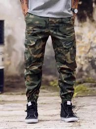 Men's Pants Cotton Blend Camo Multi Flap Pockets Mens Straight Leg Cargo Pants Loose Casual Outdoor Pants Tactical Work Pants For Men Y240522