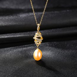 Natural Pearl Pendant Necklace Europe Brand Women Collar Chain Necklace S925 Silver Plated 18k Gold Luxury Necklace Wedding Party Necklace Valentine's Day Gift