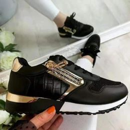 Casual Shoes Women Wedges Sneakers Loafers Vulcanize With Zipper Easy To Wear Shake Fashion Platform Sport Walking Running