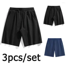 Men's Shorts 3pcs Men Casual Plus Size Summer Cotton Short Pants Breathable Sweatpants 2XL Big Gym Basketball Beach