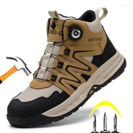 Boots 2024 Rotating Button Men Sport Shoes Work Indestructible Protective Anti-smash Anti-puncture Safety