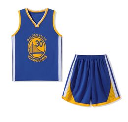 Hot Personalised Basketball Jerseys Set Curry #30 Sleeveless Outdoor Sports Suit Youth Basketball Jerseys Uniforms Breathable Boys And Girls Training Sets