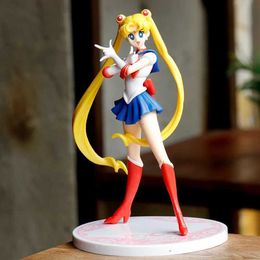 Action Toy Figures 17cm Cartoon cute girl Sailor Moon Anime Figure PVC Action Anime Figure Model Kawaii Doll Desktop Ornaments T240521