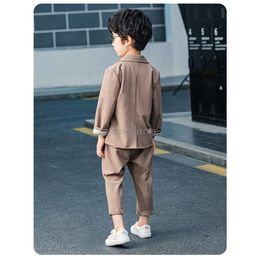 2020 Summer Jacket +Pants 2Pcs Stage Performance Suit Flower Boys Formal Wedding Tuxedo School Kids Host Clothing Set