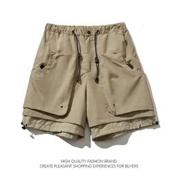 American Summer Cargo Pants Men Women Casual Safari Short Joggers Pocket Waterproof Workwear Shorts Japanese Streetwear Capris 240524