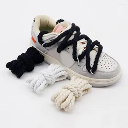 Shoe Parts 1Pair 10mm Thicken Bold Round Shoelaces Weaving Twisted Women Rope Laces Men Vintage Sneakers Length 160cm Z5U8