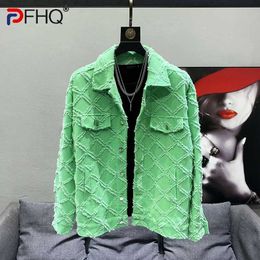 Men's Jackets PFHQ 2023 Fashion Designer Korean Breakthrough Spring Denim Jacket Fashionable and Elegant Original Mens Fried Street High Quality Coat Q240523